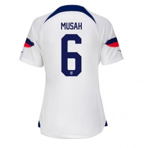 Förenta staterna Yunus Musah #6 kläder Kvinnor VM 2022 Hemmatröja Kortärmad